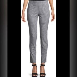 Michael Kors Womens Size Large Pull On Checkered Gingham Print Pants Blue White